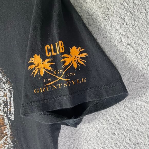 Grunt Style Skull Graphic Tee XXL Black USA Flag Military Shirt Cotton Patriotic - Picture 6 of 8